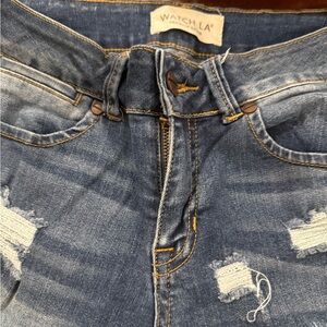 Wax Jean Classic Blue Distressed Jeans